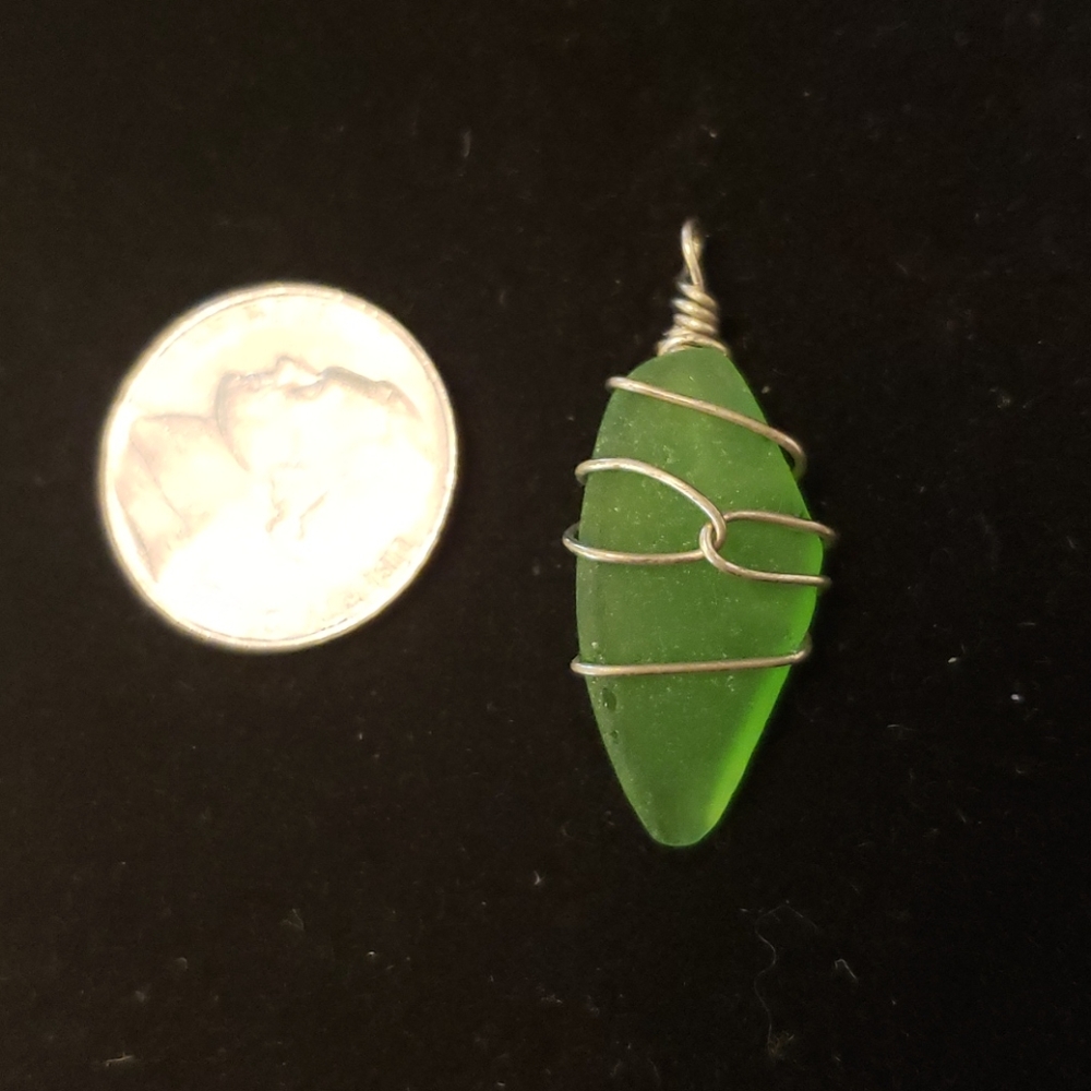 Sea Glass Wire Wrapped Pendant/Necklace